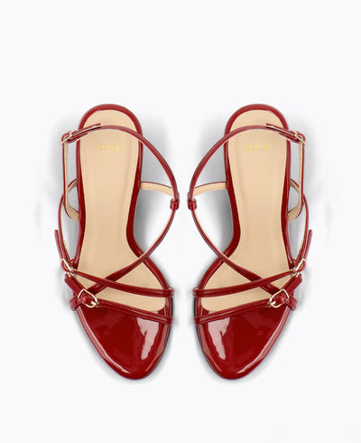 Maeve Strappy Heel Sandals - Maroon