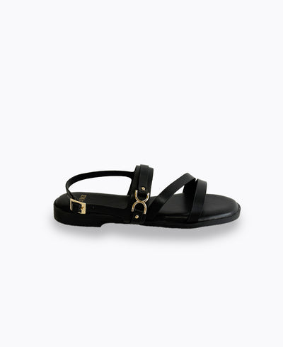 Jolie Flat Sandals - Black