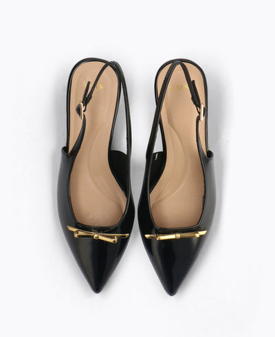 Amora Slingback Heel Pumps - Black