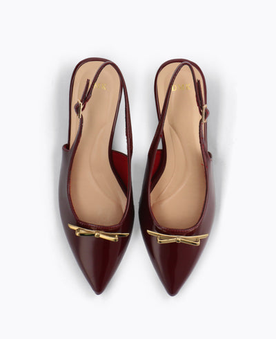 Amora Slingback Heel Pumps - Maroon