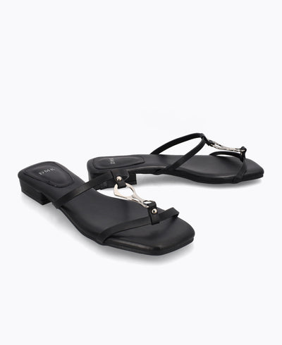 Emma Flat Sandals - Black