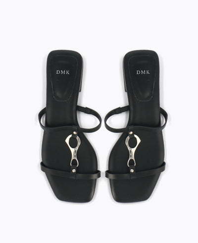 Emma Flat Sandals - Black