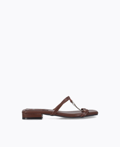 Emma Flat Sandals - Brown