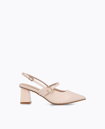 Jazmine Slingback Heel Pumps - Beige