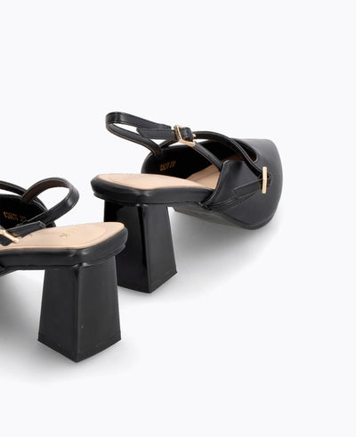 Jazmine Slingback Heel Pumps - Black