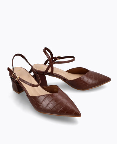 Jessie Heel Pumps - Brown