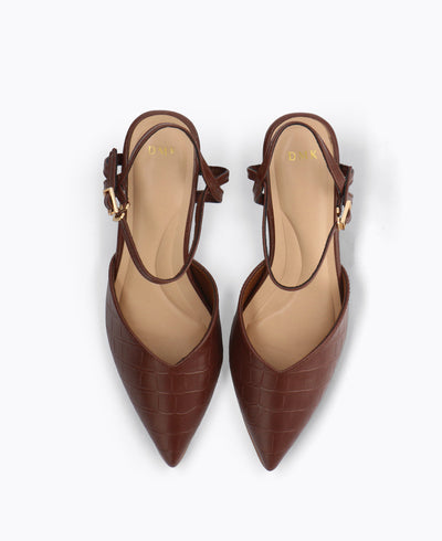 Jessie Heel Pumps - Brown