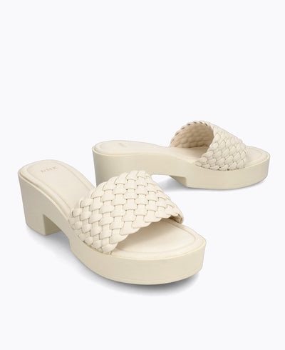 Kaia Platform Heel Sandals - Beige