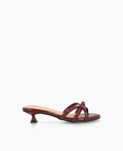 Katie Bow Heel Sandals - Red