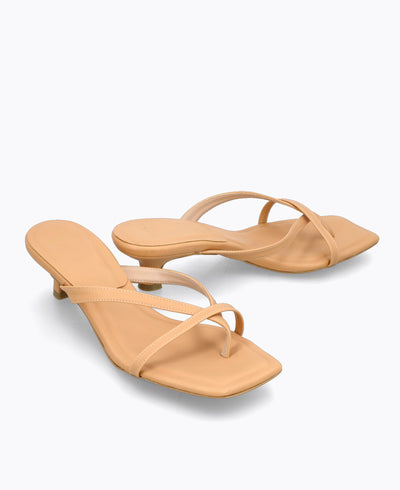 Kayla Thong Heel Sandals V2 - Nude