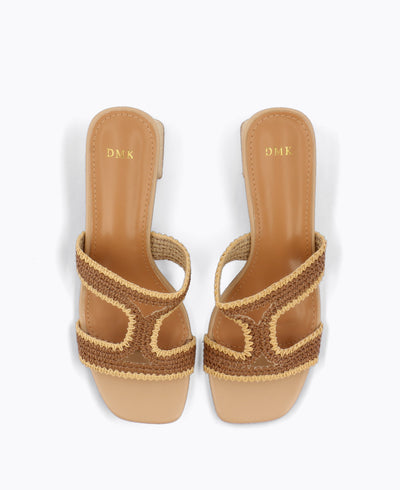 Lara Heel Sandals - Brown