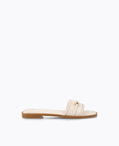 Jaena Flat Sandals - Beige