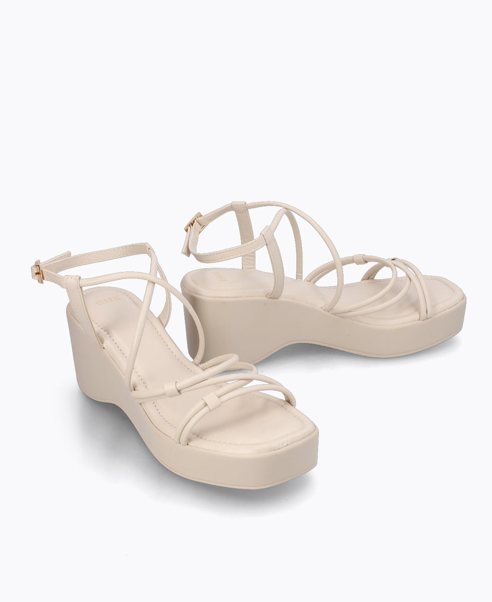 Noelle Platform Heel Sandals Beige DMK