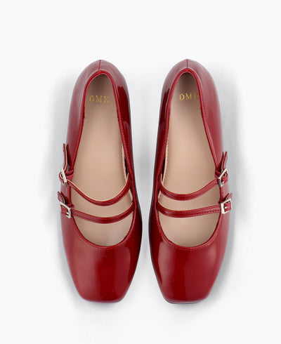 Cassie Mary Janes - Maroon