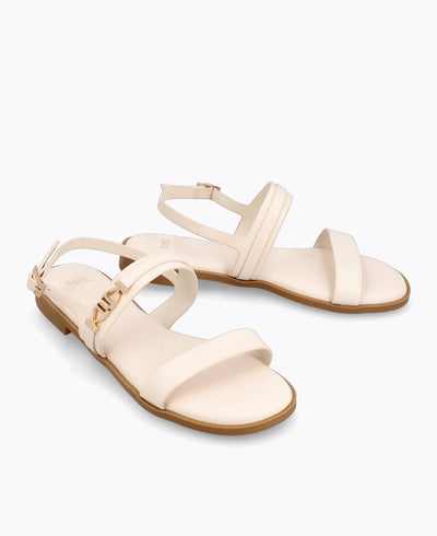 Clarke Flat Sandals - Beige