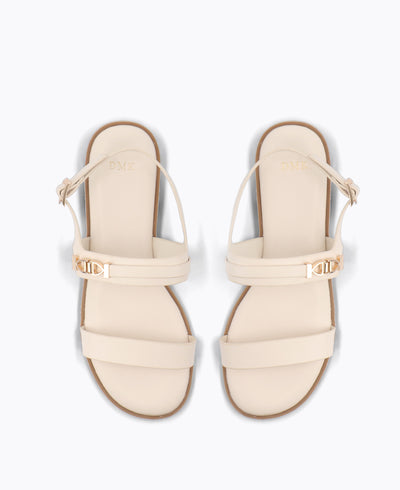 Clarke Flat Sandals - Beige