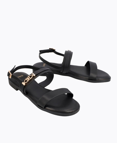 Clarke Flat Sandals - Black