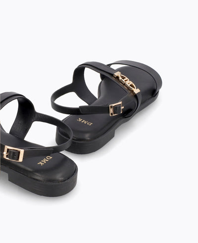 Clarke Flat Sandals - Black