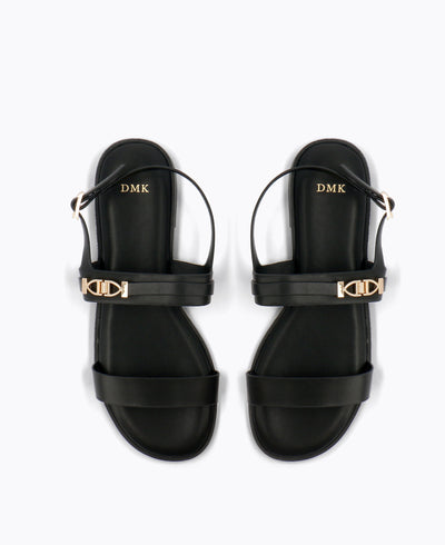 Clarke Flat Sandals - Black