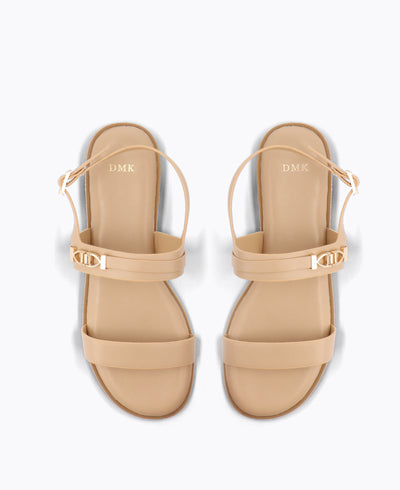 Clarke Flat Sandals - Nude