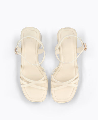 Hazel Platform Heel Sandals - Beige