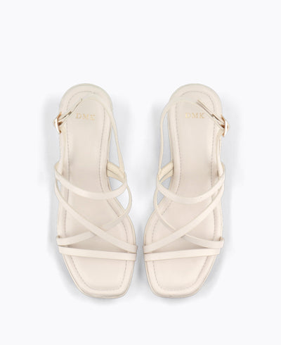 Esmeralda Platform Heel Sandals - Beige