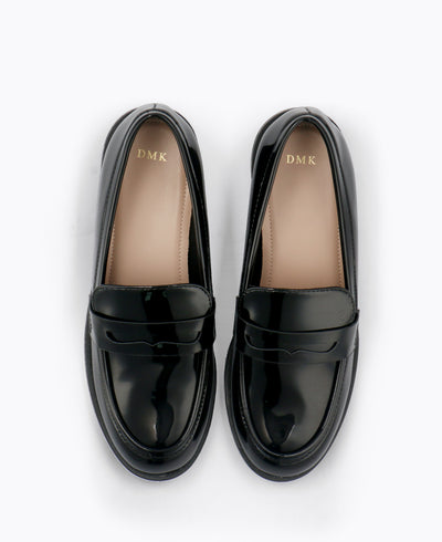 Reese Platform Loafers - Patent Black
