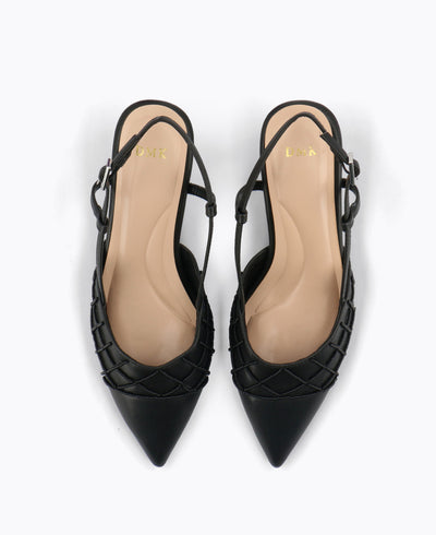 Shelly Slingback Heel Pumps - Black