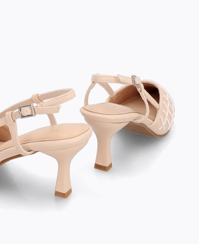 Shelly Slingback Heel Pumps - Pink