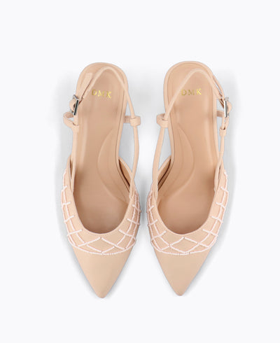 Shelly Slingback Heel Pumps - Pink