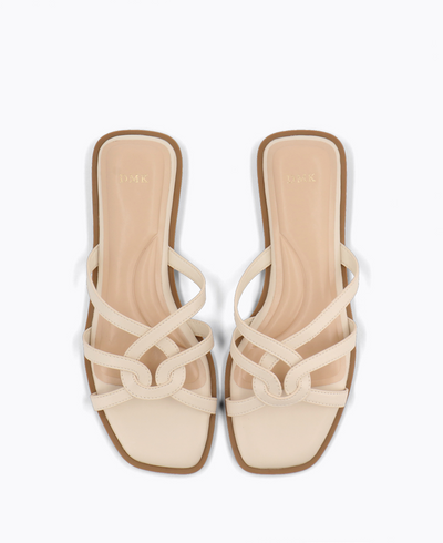 Xenia Flat Sandals - Beige