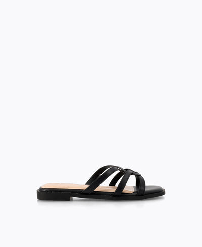 Xenia Flat Sandals - Black