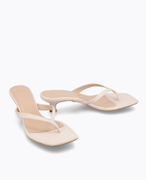 Karleen Thong Heel Sandals - Beige