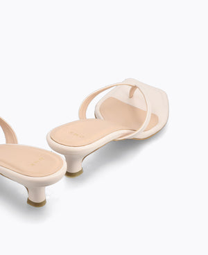 Karleen Thong Heel Sandals - Beige