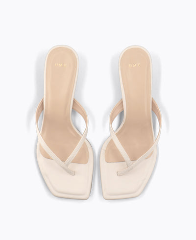 Karleen Thong Heel Sandals - Beige