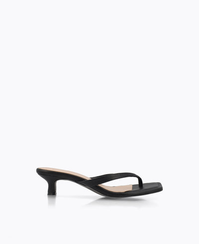Karleen Thong Heel Sandals - Black