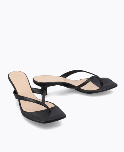 Karleen Thong Heel Sandals - Black