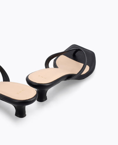 Karleen Thong Heel Sandals - Black