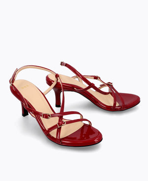 Maeve Strappy Heel Sandals - Maroon