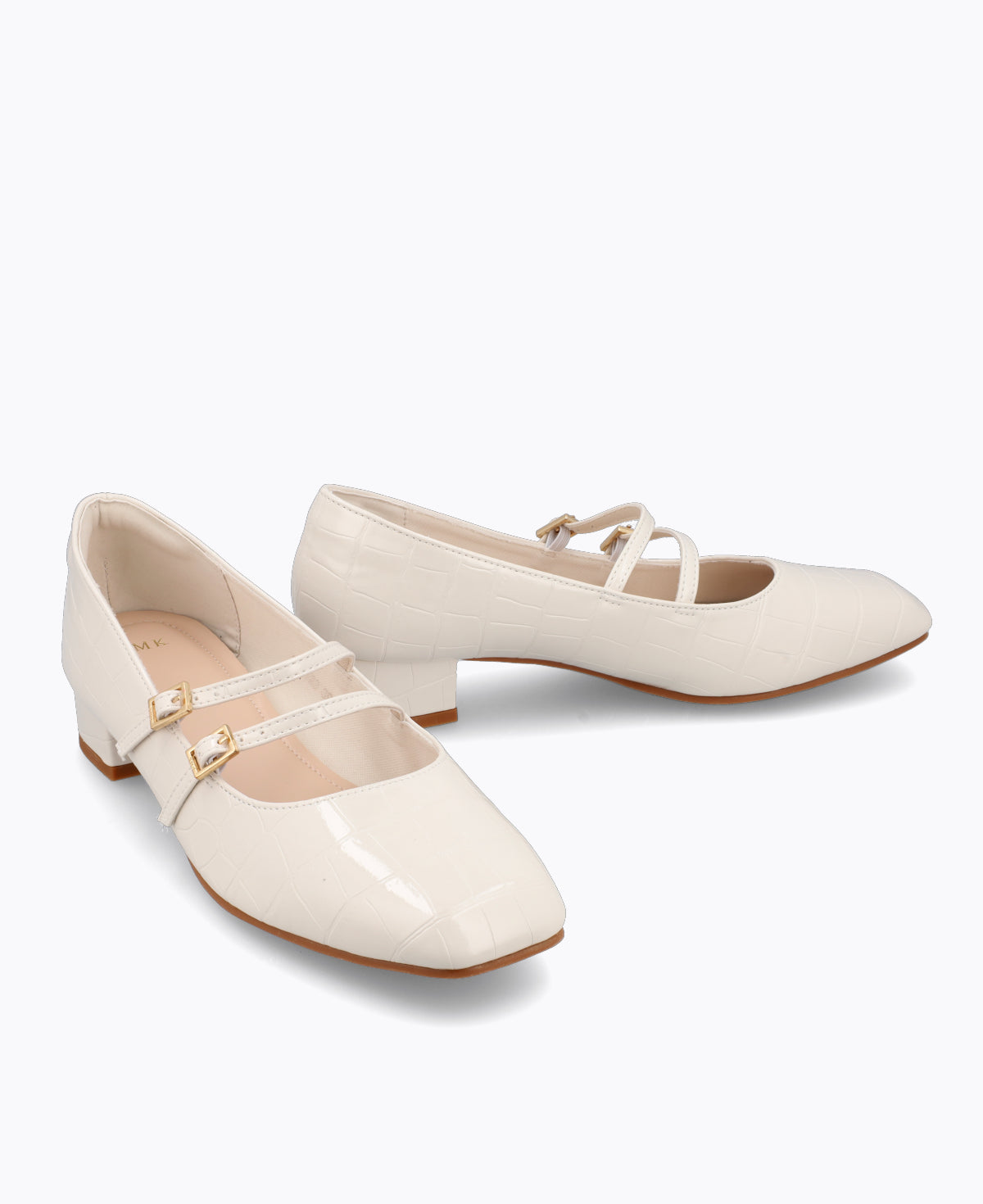 Carrie Mary Janes - Beige (Croc)