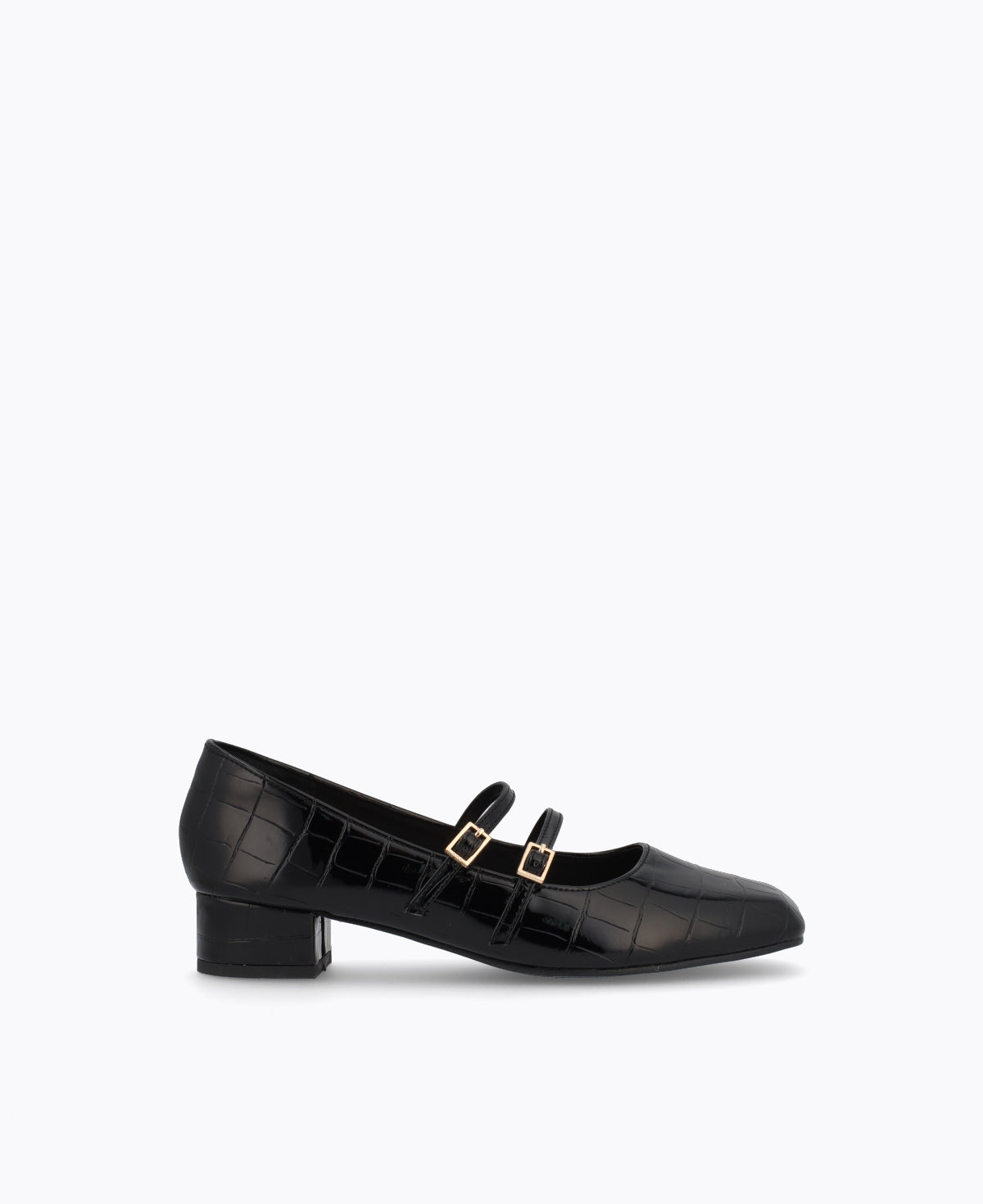 Carrie Mary Janes - Black (Croc)