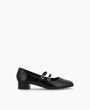 Carrie Mary Janes - Black (Croc)