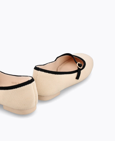 Kiara Mary Jane Flats - Beige