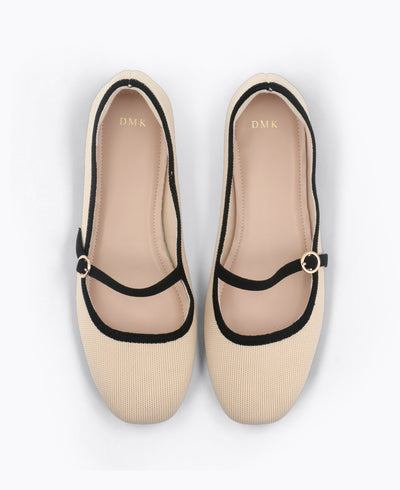 Kiara Mary Jane Flats - Beige