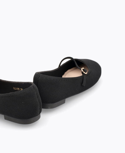 Kiara Mary Jane Flats - Black