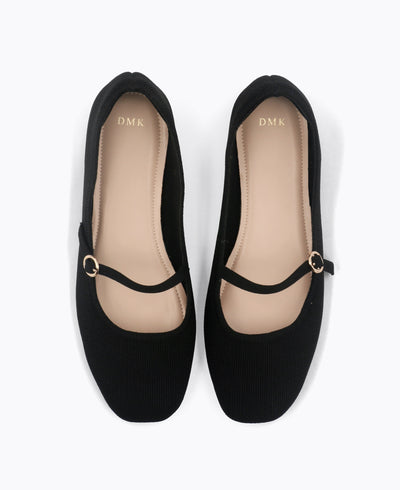 Kiara Mary Jane Flats - Black