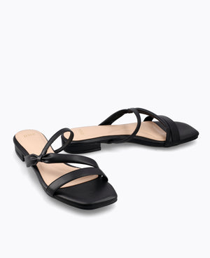 Maisie Flat Sandals - Black