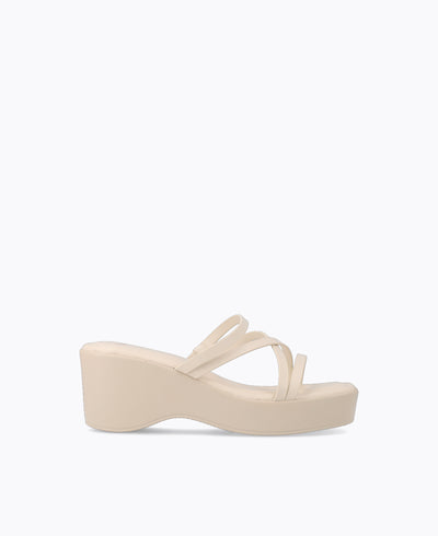 Stella Platform Heel Sandals - Beige