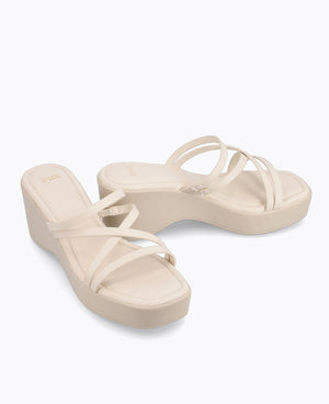 Stella Platform Heel Sandals - Beige