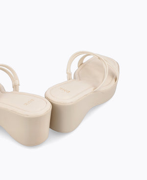 Stella Platform Heel Sandals - Beige